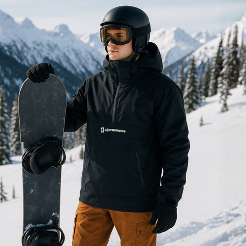 Alpine Swiss Mens Snowboard Jacket 10K Waterproof Hooded Ski Shell